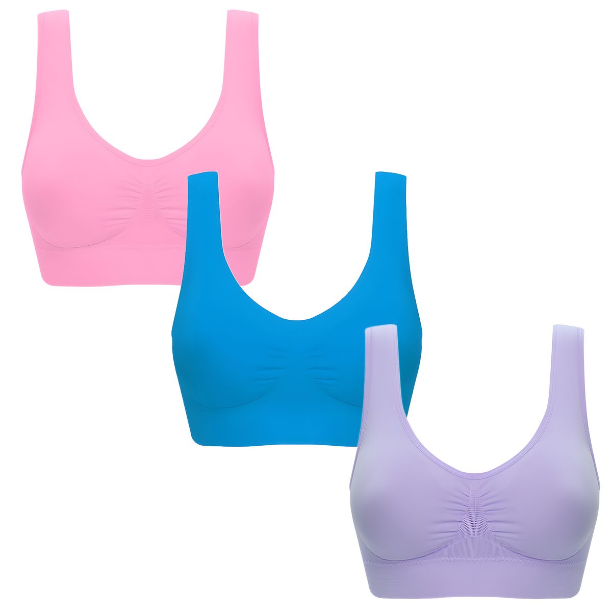 Women's Vest Bras Full-Coverage Wireless Bras Comfort Daily Bras - 3 ...