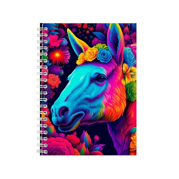 Donkey Lisianthus Rainbow Neon Notebook Gift Idea A4 Notepad Pad 74