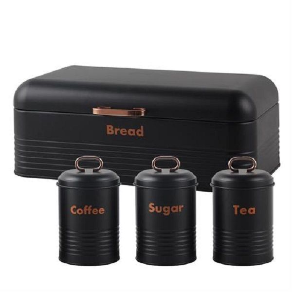 Black/Rose Gold 4 Piece Breadbin Combo