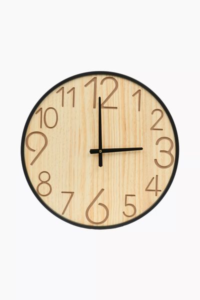 Pinewood Metal Clock, 50cm