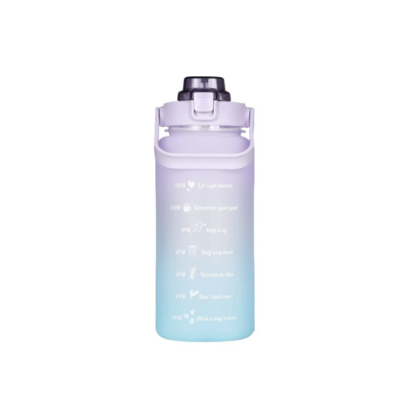 2L Large Capacity Motivational Water Bottle with Straw Motivational Sticker