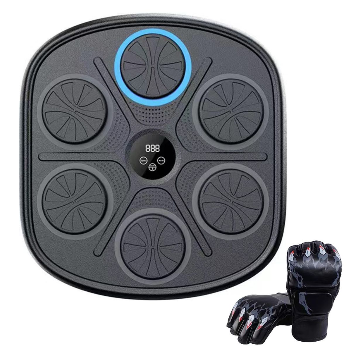 Wall-Mounted Electric Fun Music Boxing Punch Machine with MMA Gloves