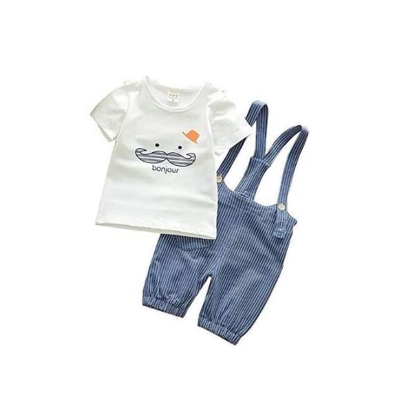 Toddler Striped Overall Jumpsuit and top