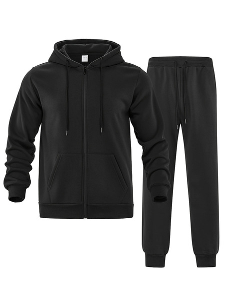 Tread Treasure-Men's Solid Color Fleece Hoodie/Jogger Set