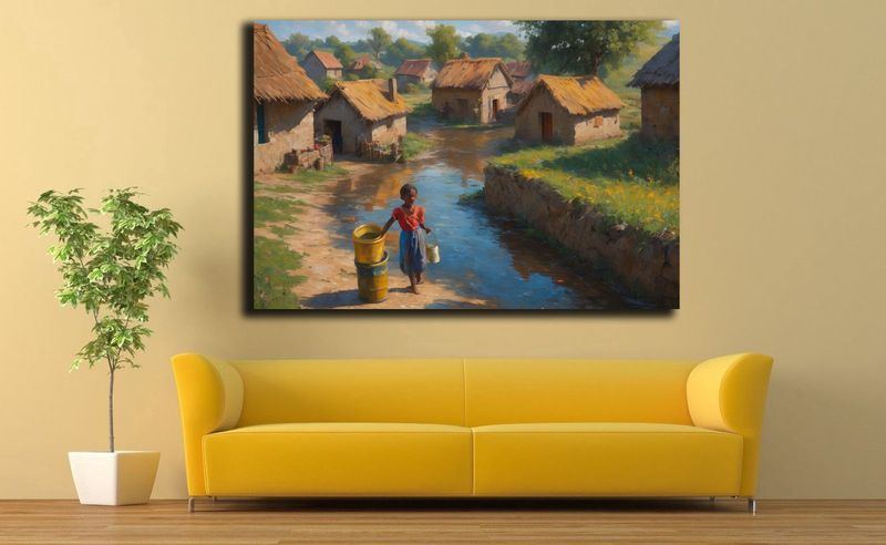 Village Art Canvas Wall Art