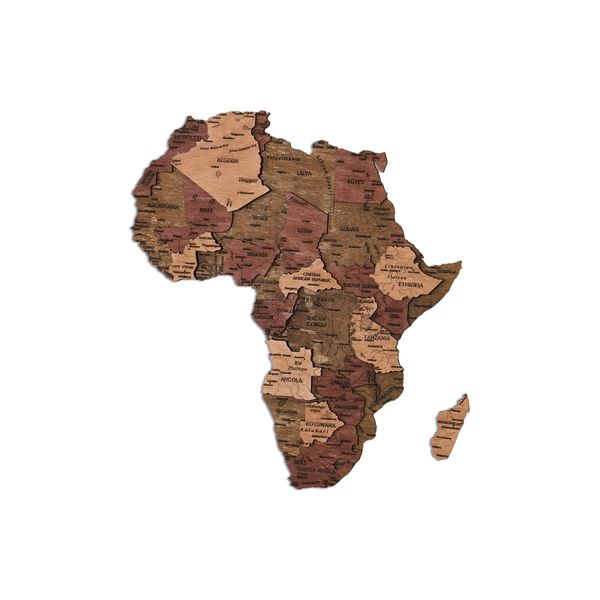 Ultimate Premium Products 3D Wooden Multilayered Africa Map for Wall