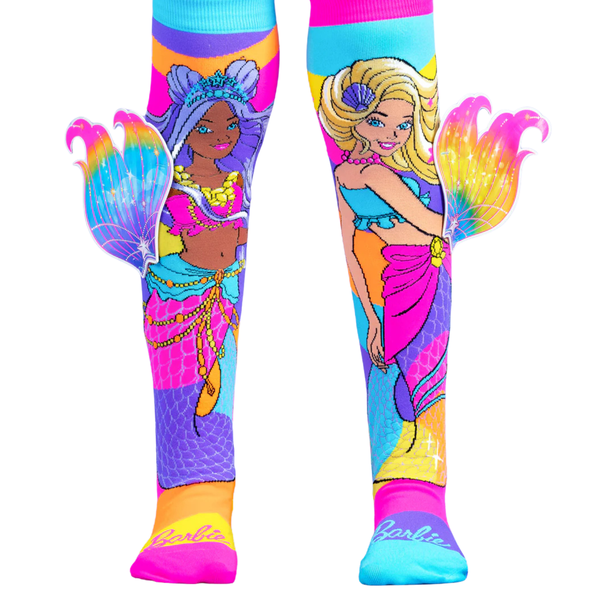 Barbie Mermaid Knitted Fashion Socks with 3D Fins - Ages 6-99