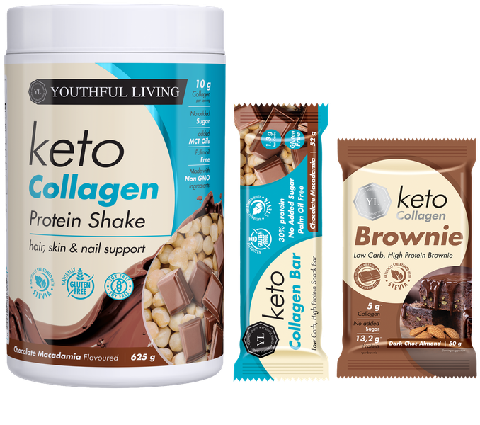 Keto Collagen | High Protein | Low carb | Shake &amp; Bars &amp; Brownies