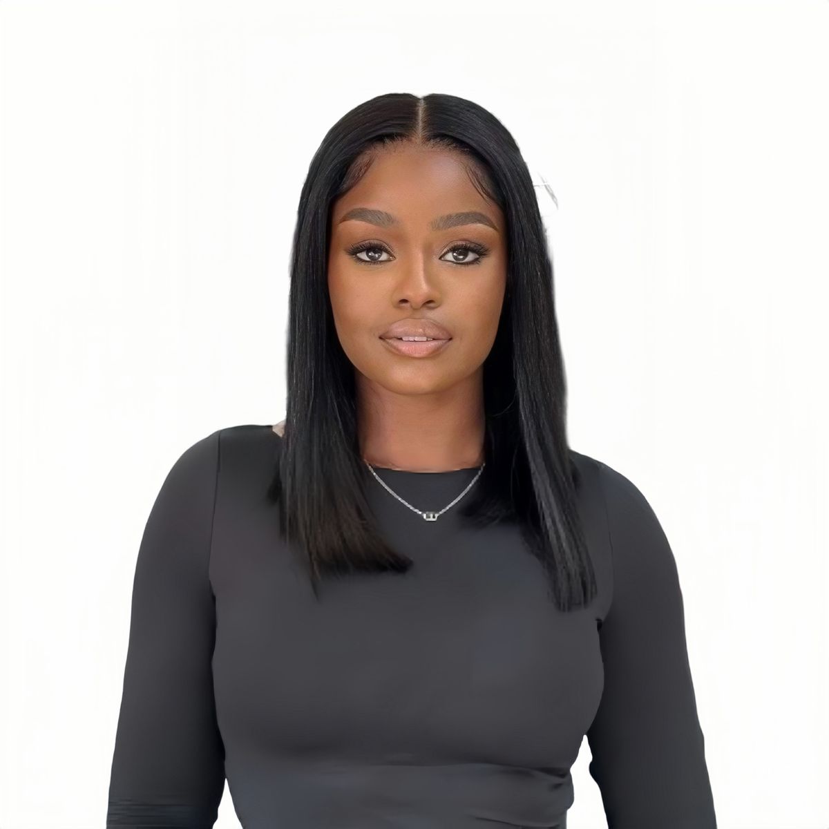 Luvée 14-inch Bob Full Frontal Straight Wig Human Hair Natural Colour