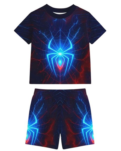 Baby Boy 3D Glowing Spider-Man T-Shirt And Shorts Set
