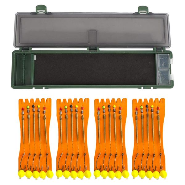 Carp Hair Rig Storage Box with 20 Carp Hair Rigs &amp; 20 Pins