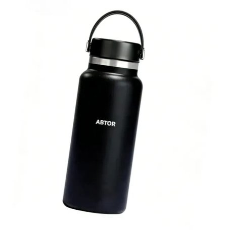 ABTOR Stainless Steel Water Bottle, 1000ml, Vacuum Insulated, Black Image