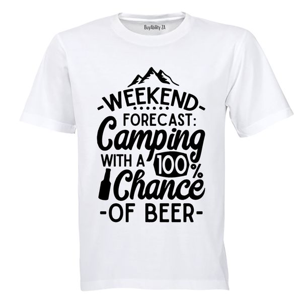 Camping &amp; Beer - Mens - T-Shirt - White image