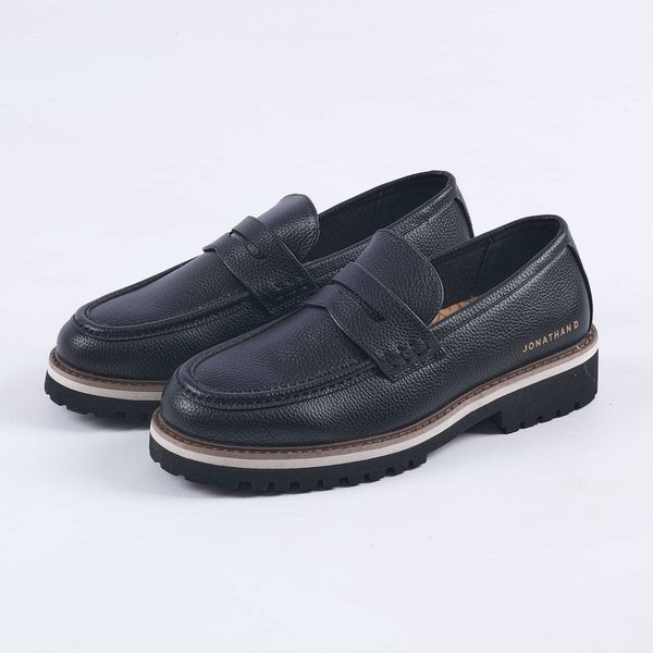 Jonathan D Men Penny Moc Black Slip-On Loafer