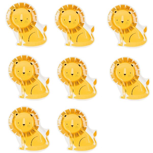 Party Paper Plate | Animal Lion Shaped - Set of 8