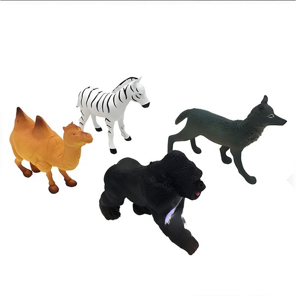 4Pieces Quality Imaginative Play Mixed Wild Animals Kids Toy Figures Pack