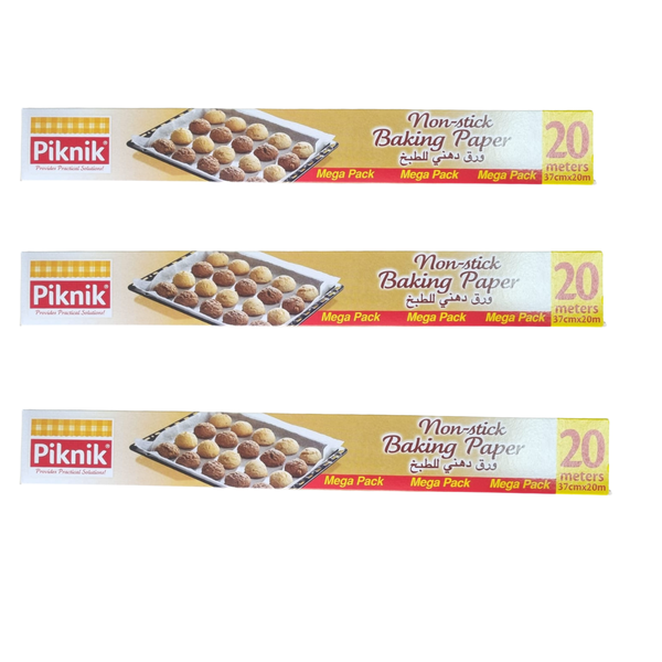 Piknik Non-Stick Baking Paper Roll 20m for Oven &amp; Air Fryer- 3 Pack