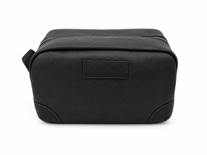 Men's Leather Toiletry Bag-X-6098#-Black