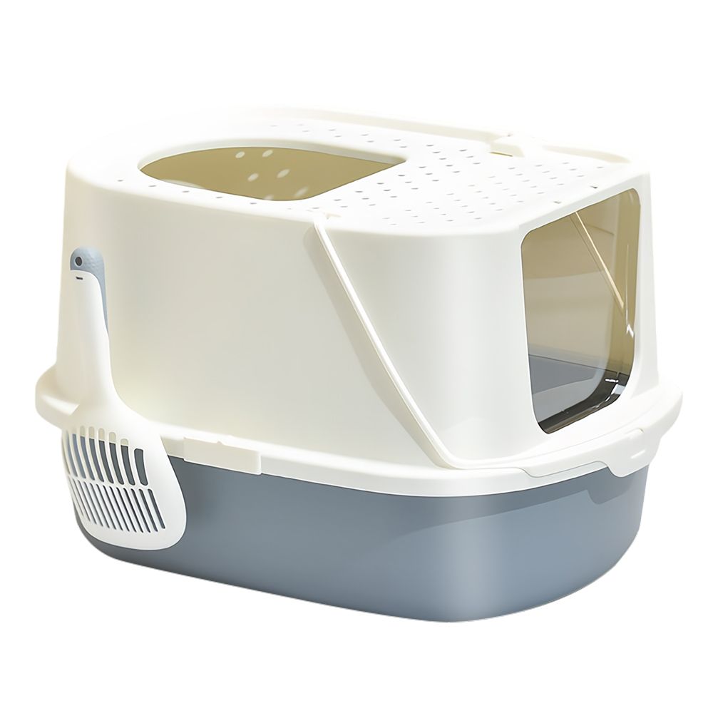 Large Indoor Cat Litter Box | Easy Access, Anti-Splashing, Movable Lid ...