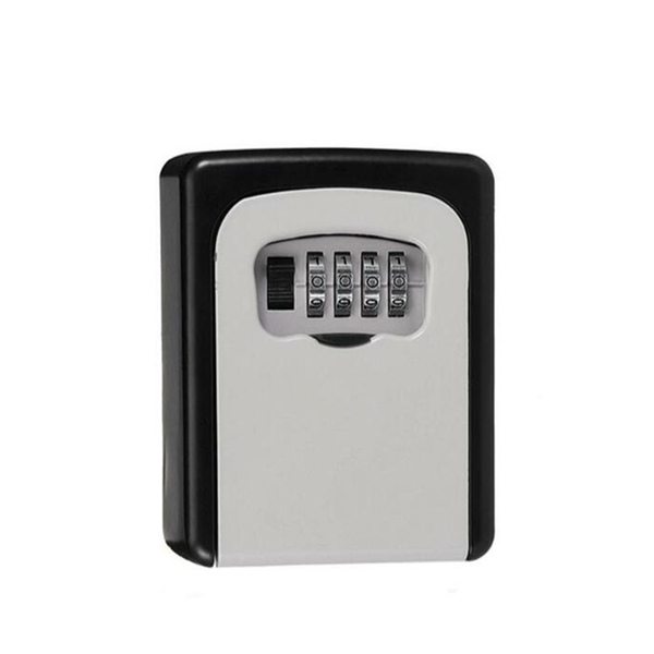Key Storage Lock Box with 4 Digit Combination - Grey