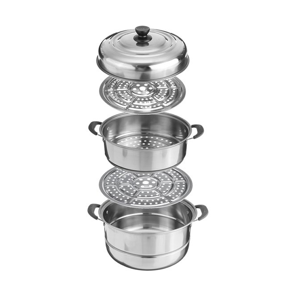 28cm 2-Tier Steamer Set Stainless Steel Cookware JY-1134