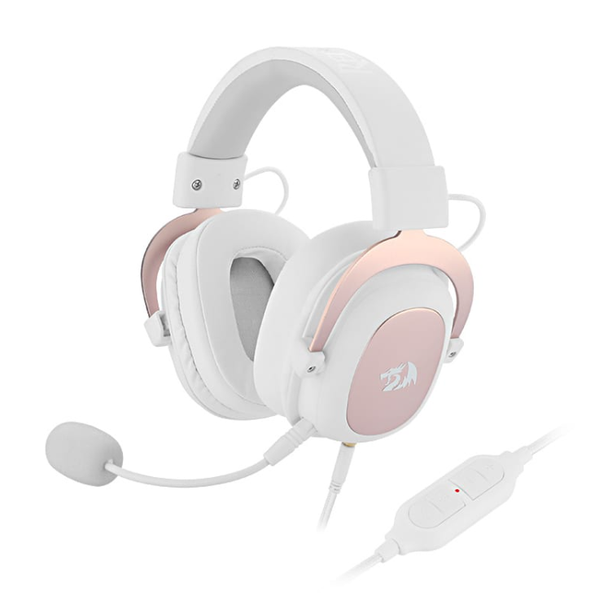 Powerful White Over-Ear USB Gaming Headset