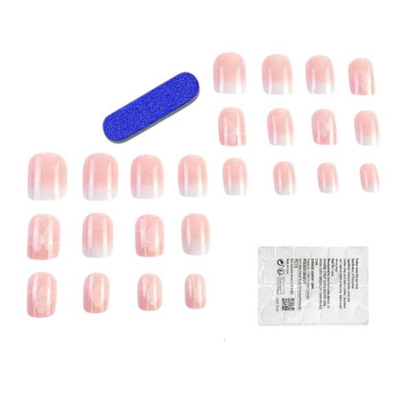 24 Pieces Butterfly Bliss Press-On Nails Set - White