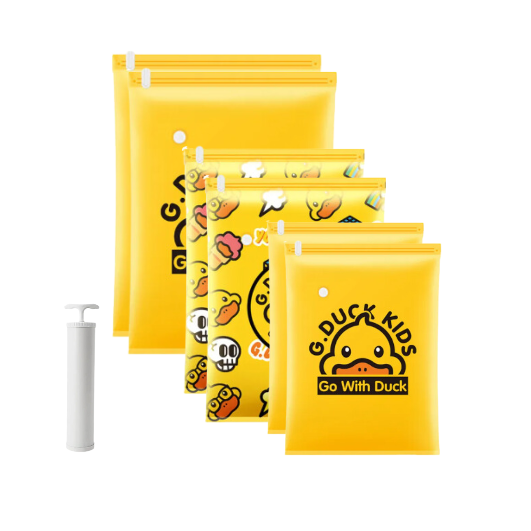6 piece vacuum storage bag pack with hand pump duck shop today get
