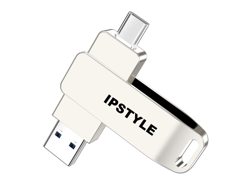 IPSTYLE 64GB 2 in 1 Flash Drive USB 3.0 OTG Metal High Speed Memory Stick