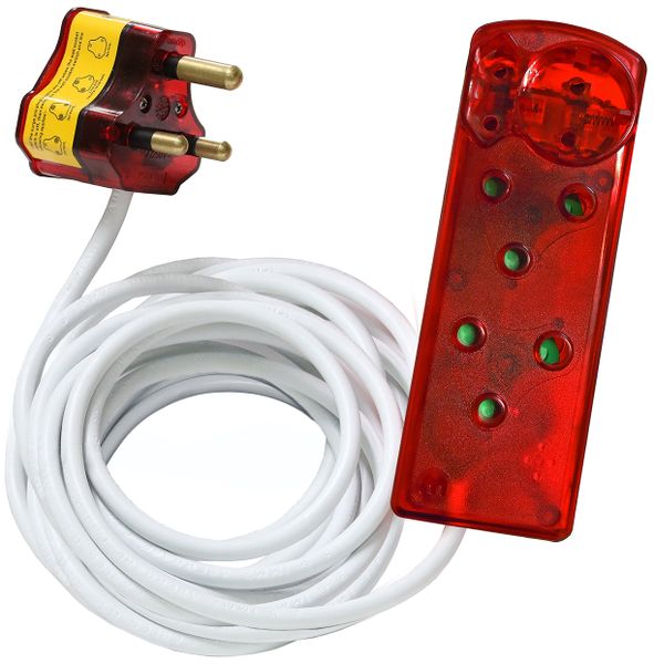 High Surge Protection 4 Way Multi-plug + 5m extension with R30 000 Warranty