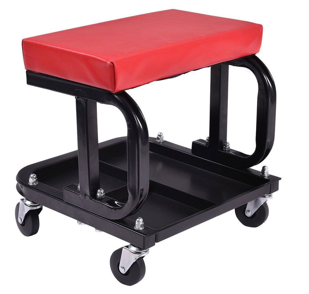 Big Red Padded Mechanics Creeper Chair with Tool Tray | Shop Today. Get ...