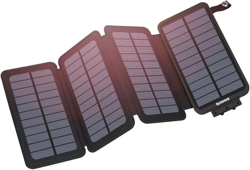 Solar Charger 25000mAh, Outdoor Portable Power Bank with 4 Solar Panels