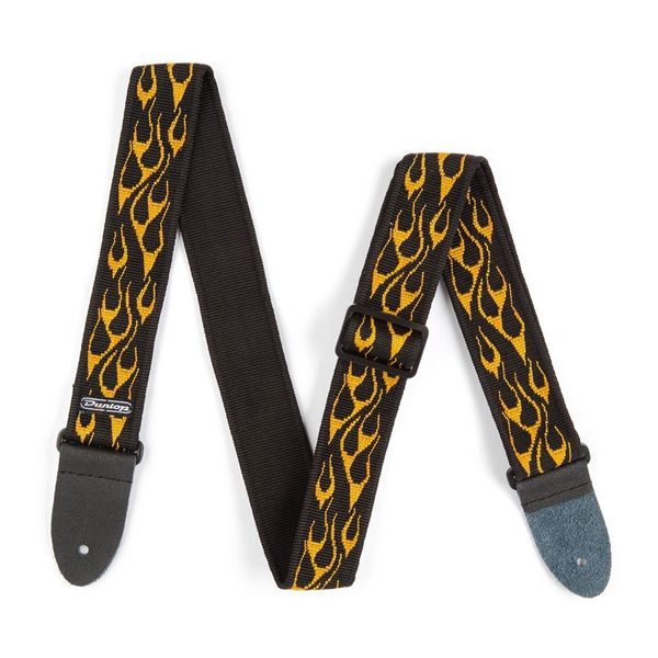 Dunlop Guitar Strap Yellow Flames