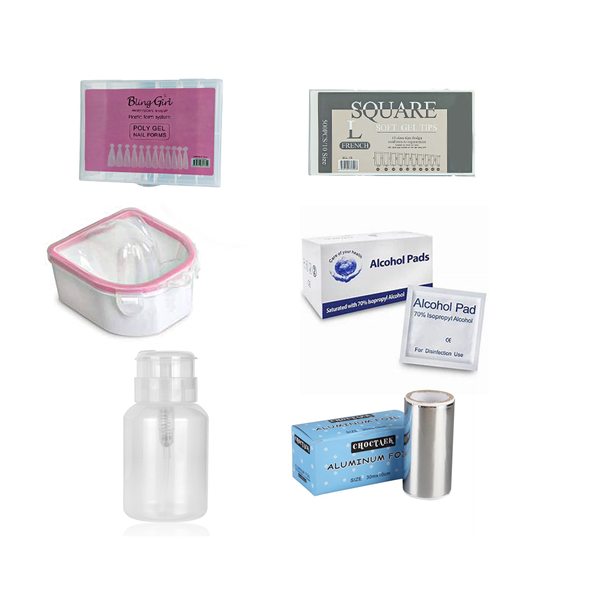 Soft Gel Tips Square L -Set pink