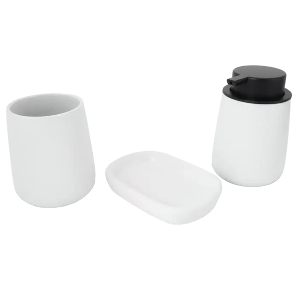 3 Piece White Dolomite Bathroom Set