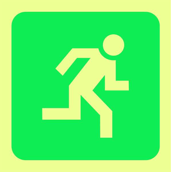 KE29 Man Running to the Right Sign