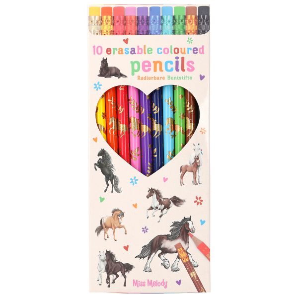 Top Model Miss Melody Erasable Pencils with Eraser 10pc - Depesche