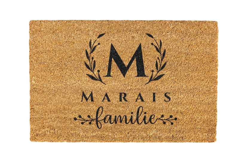 Marais Coir Doormat - Family Name Design Handcrafted Welcome Mat