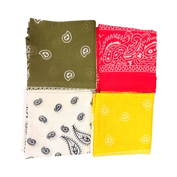 Classic Paisley Bandanas 100 % Cotton - 4-Pack