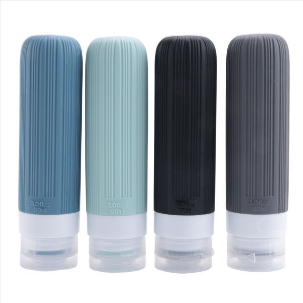 4 Pack Travel Bottles for Toiletries 2Oz Travel Bottles Grey