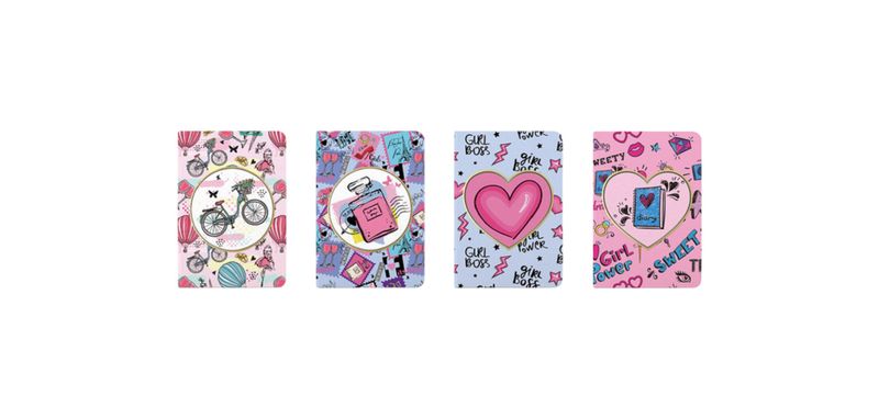 4 Piece Set Mixed Colours Hardcover + Hollow Design - 21×14.5cm.