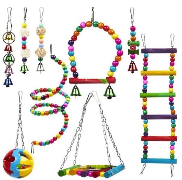 10 Pack Bird Cage Toys, Parrot Toys, Pet Bird Toys