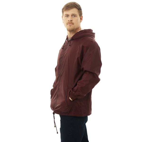 Loose Hood Rain Jacket Maroon