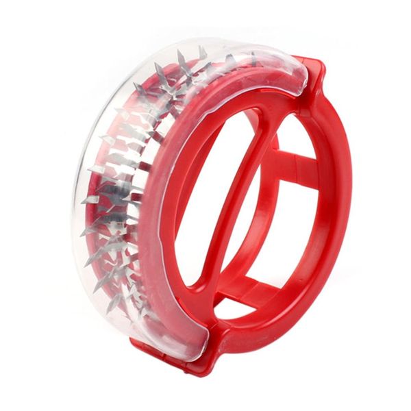 Multipurpose Round Design Stainless Steel Needle Meat Tenderizer Tool - Red