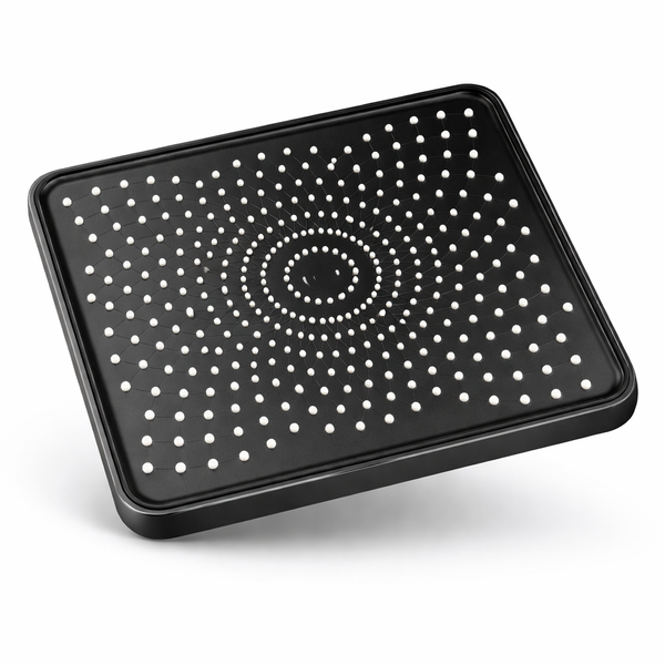 Square Rainfall Shower Head - 25cm Matt Black