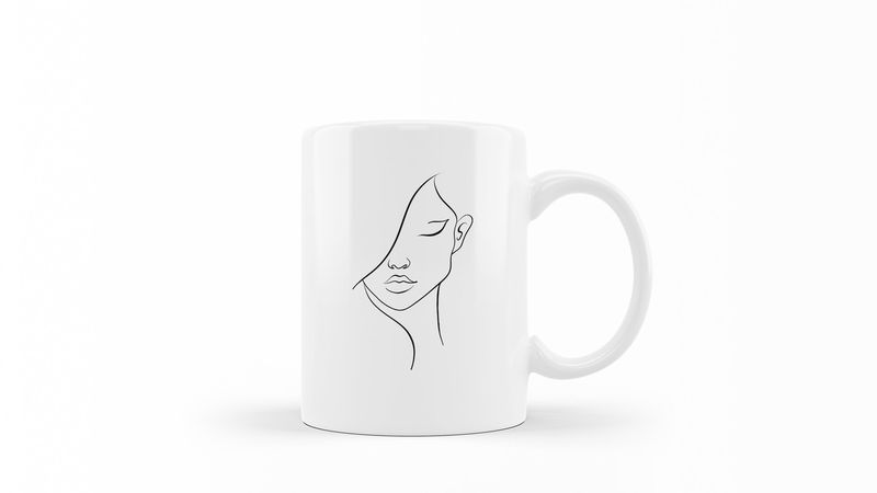 Designer Line Art Coffee Mug - Beauty