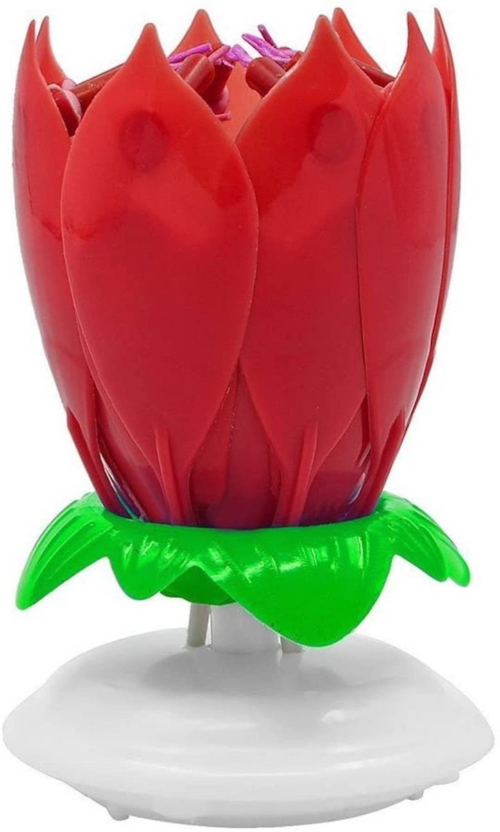14 Stick Rotating Musical Lotus Flower Birthday Candle Red Shop Today