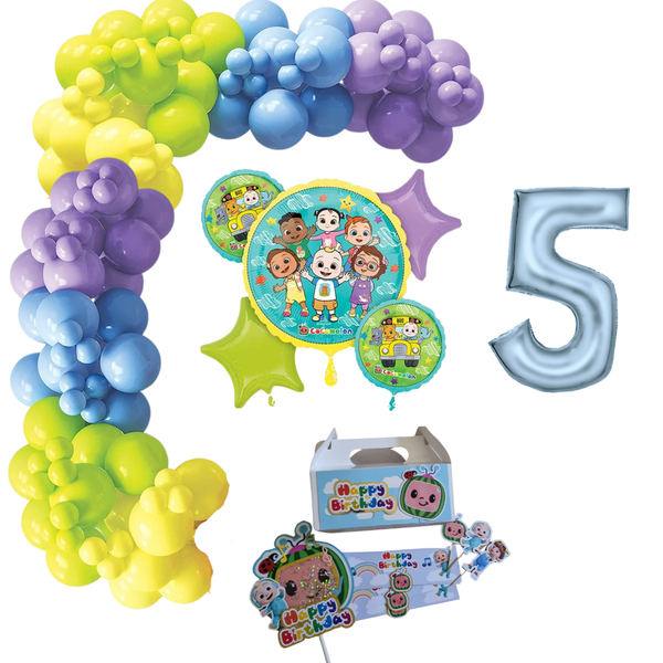 291 Piece Cocomelon themed Party Kit with Foil Number 1