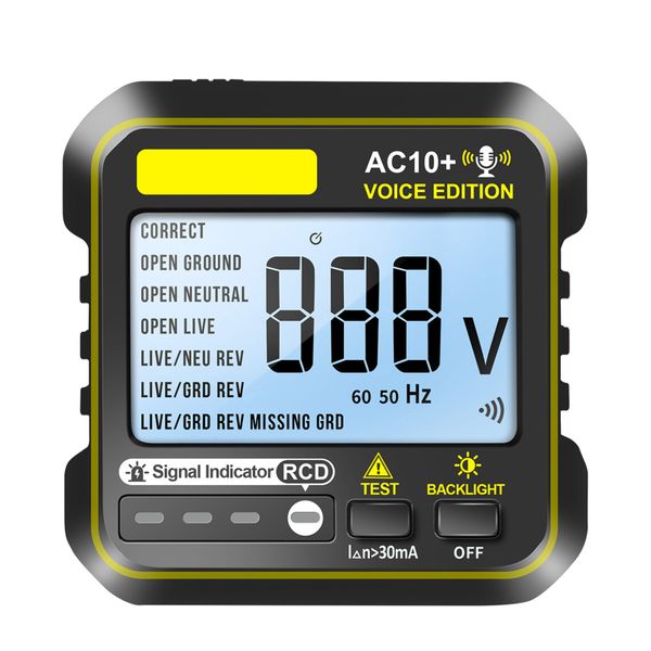 Outlet Tester 10A 16A AC Socket Detector LCD Voice