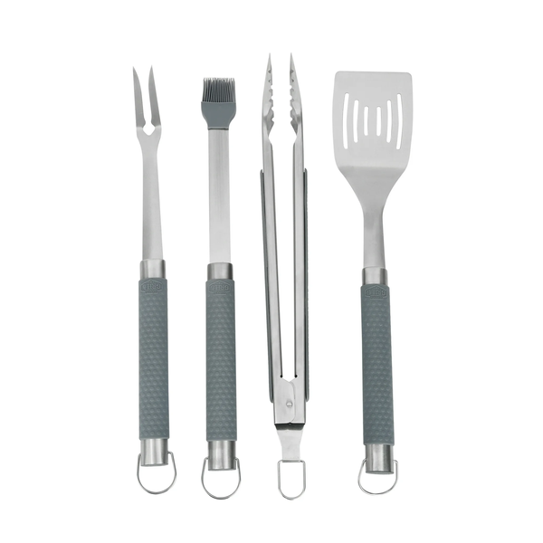 Expert Grill Stainless Steel 4-piece BBQ Tool Set with Soft Grip Handles